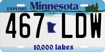 MN license plate 467LDW
