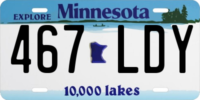 MN license plate 467LDY