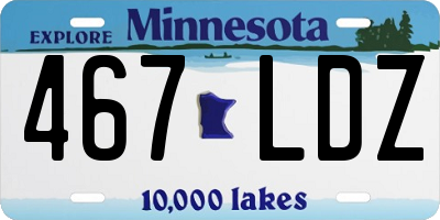 MN license plate 467LDZ