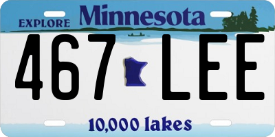 MN license plate 467LEE