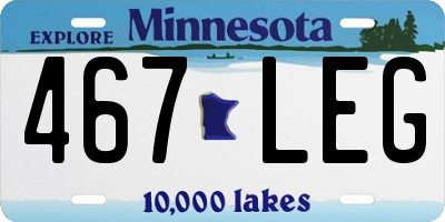 MN license plate 467LEG