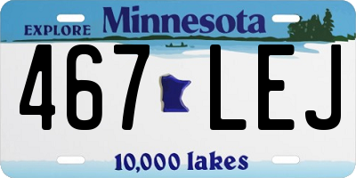 MN license plate 467LEJ