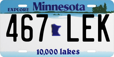 MN license plate 467LEK