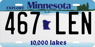 MN license plate 467LEN