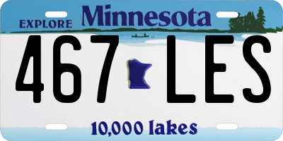 MN license plate 467LES