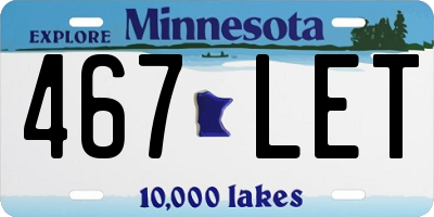 MN license plate 467LET