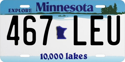 MN license plate 467LEU