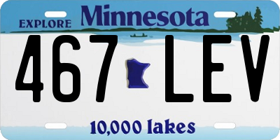 MN license plate 467LEV