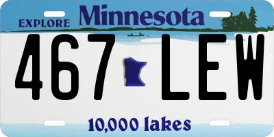 MN license plate 467LEW