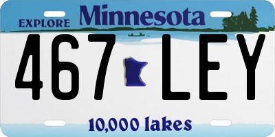 MN license plate 467LEY