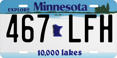 MN license plate 467LFH