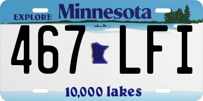 MN license plate 467LFI