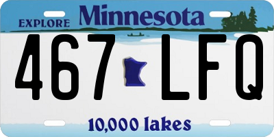 MN license plate 467LFQ