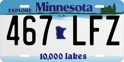 MN license plate 467LFZ