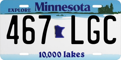 MN license plate 467LGC