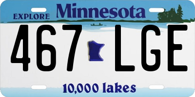 MN license plate 467LGE