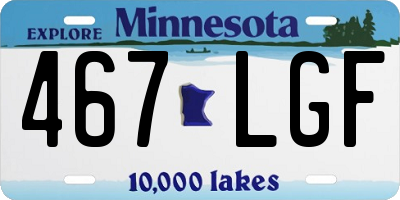 MN license plate 467LGF