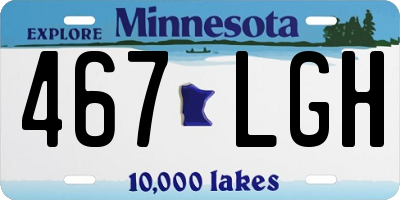 MN license plate 467LGH