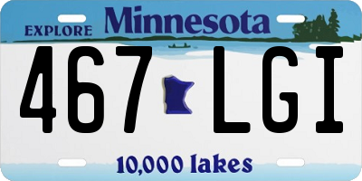 MN license plate 467LGI