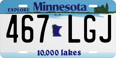 MN license plate 467LGJ