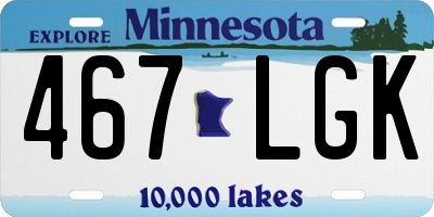 MN license plate 467LGK