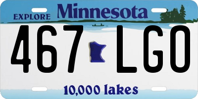 MN license plate 467LGO