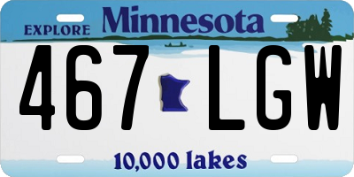 MN license plate 467LGW