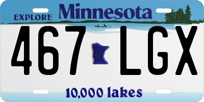 MN license plate 467LGX