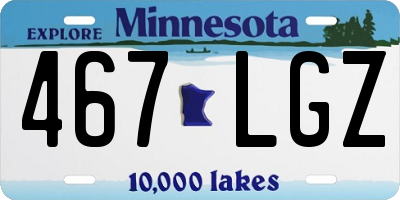 MN license plate 467LGZ