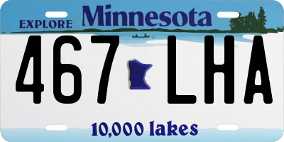 MN license plate 467LHA
