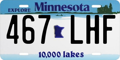 MN license plate 467LHF