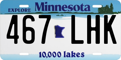 MN license plate 467LHK