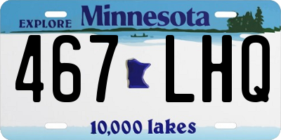MN license plate 467LHQ