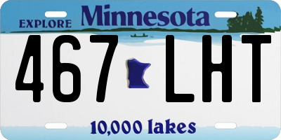 MN license plate 467LHT