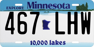 MN license plate 467LHW