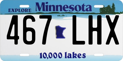 MN license plate 467LHX