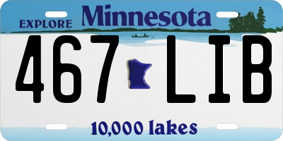MN license plate 467LIB