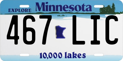 MN license plate 467LIC