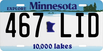 MN license plate 467LID