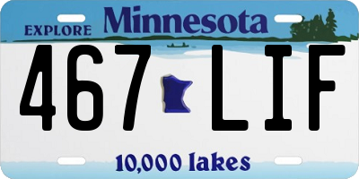 MN license plate 467LIF
