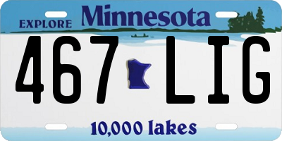 MN license plate 467LIG