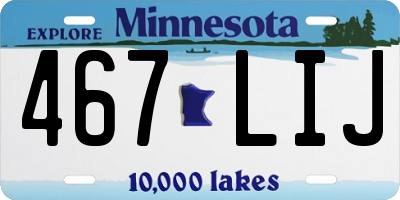 MN license plate 467LIJ