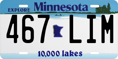 MN license plate 467LIM