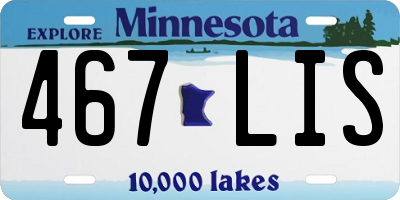 MN license plate 467LIS