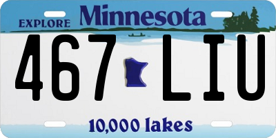 MN license plate 467LIU