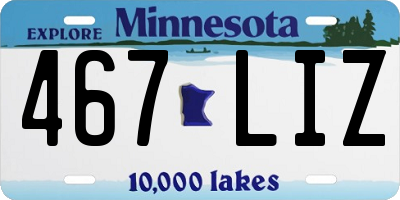 MN license plate 467LIZ