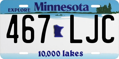 MN license plate 467LJC