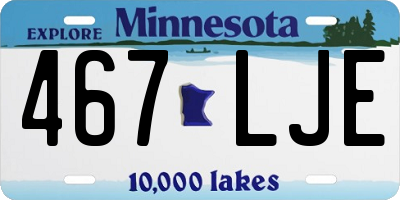 MN license plate 467LJE