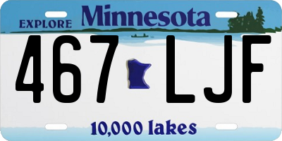 MN license plate 467LJF