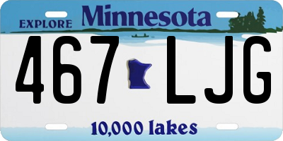 MN license plate 467LJG